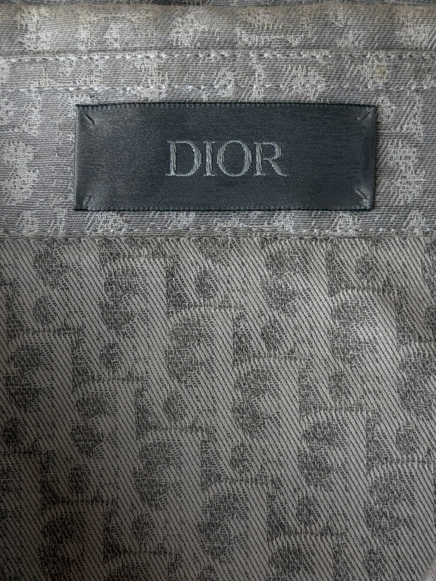 Dior Grey Oblique Button Up Shirt