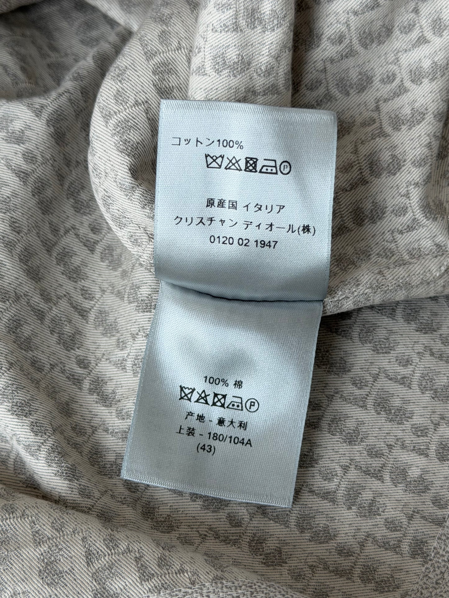 Dior Grey Oblique Button Up Shirt