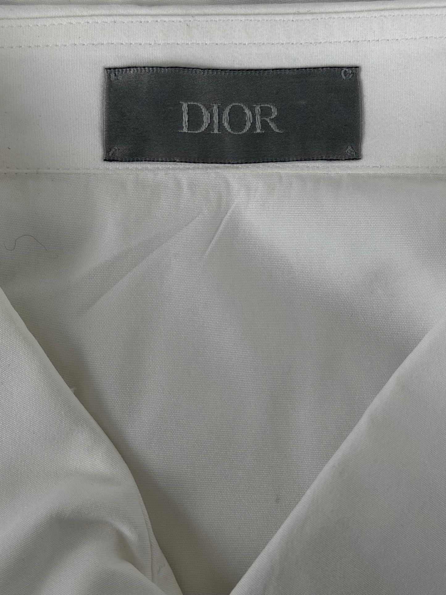 Dior Air Jordan White & Black Logo Button Up T-Shirt