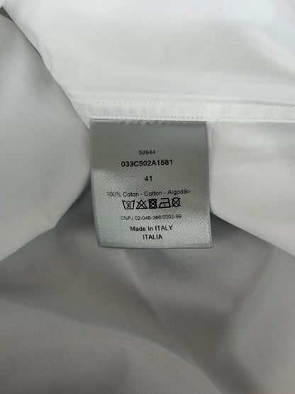 Dior Air Jordan White & Black Logo Button Up T-Shirt