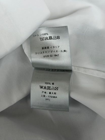 Dior Air Jordan White & Black Logo Button Up T-Shirt