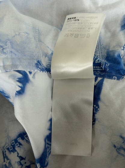 Louis Vuitton Blue Bleached Bandana Monogram Button Up Shirt