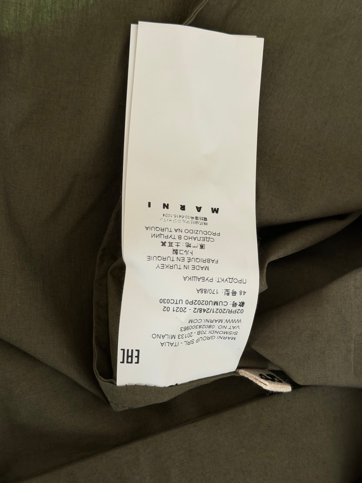 Marni Green Embroidered Logo Button Up Shirt