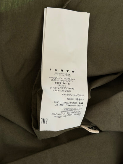 Marni Green Embroidered Logo Button Up Shirt