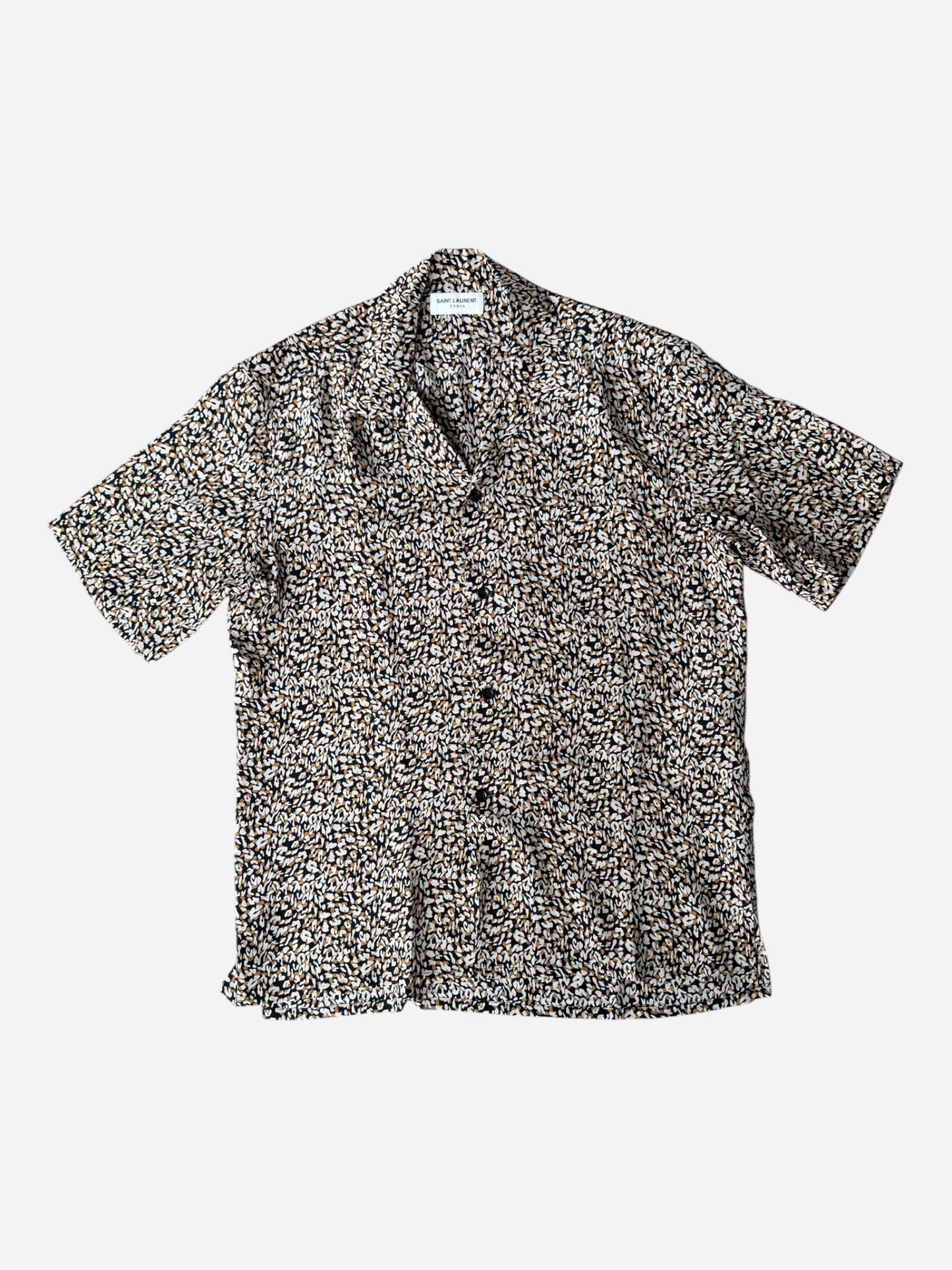 Saint Laurent Leopard Silk Button Up Shirt