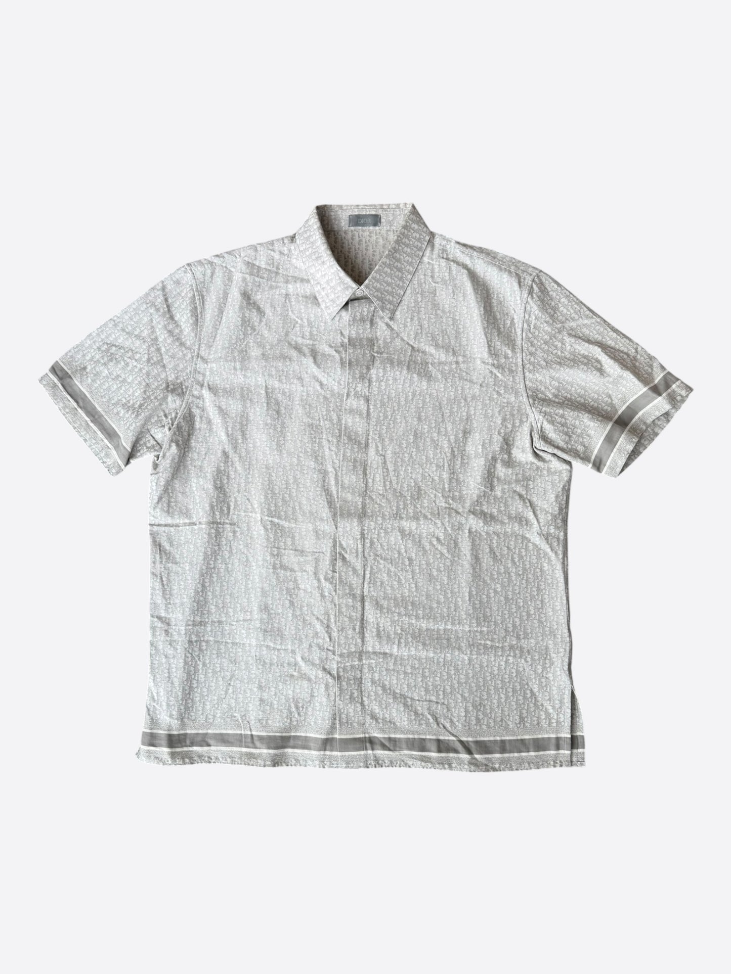 Dior Grey Oblique Button Up Shirt
