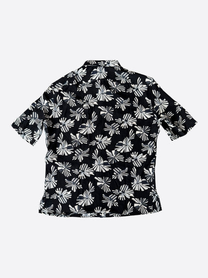 Saint Laurent Black & White Origami Silk Button Up Shirt