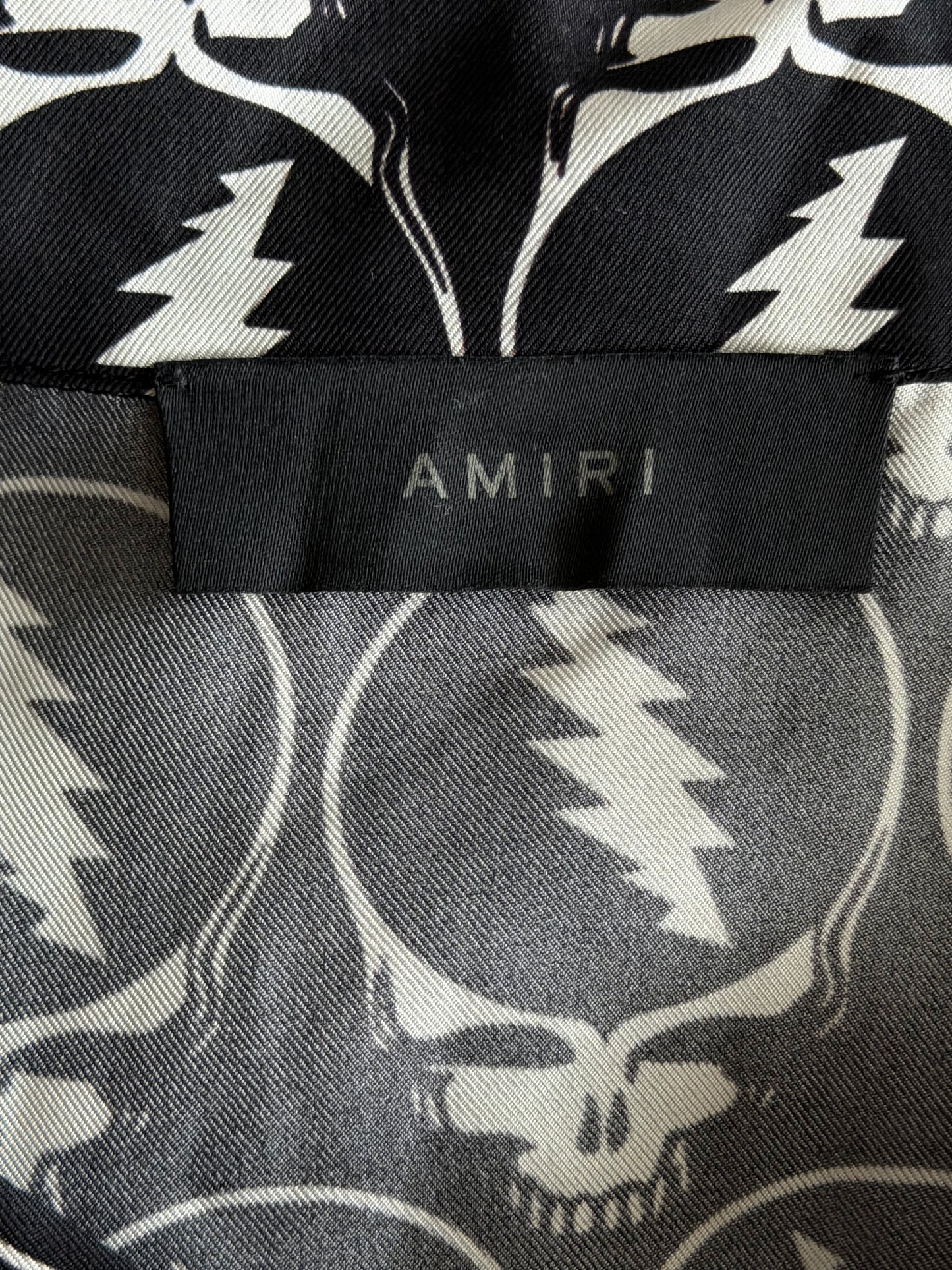 Amiri Black & White Grateful Dead Graphic Button Up Shirt
