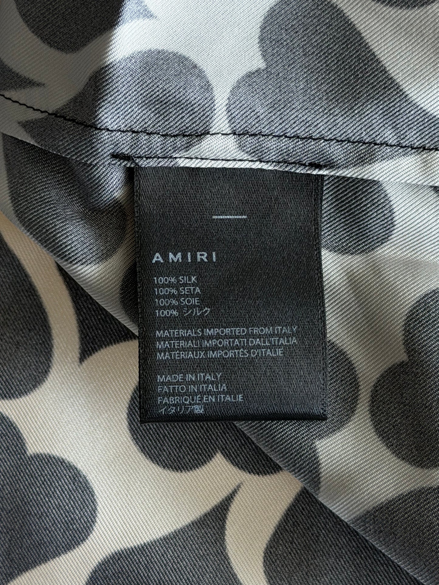 Amiri White & Black Heart Button Up Shirt