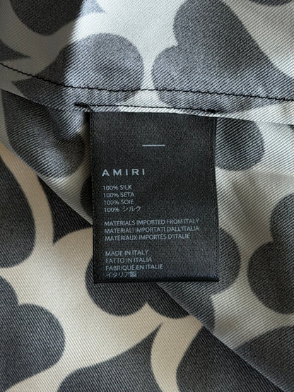 Amiri White & Black Heart Button Up Shirt