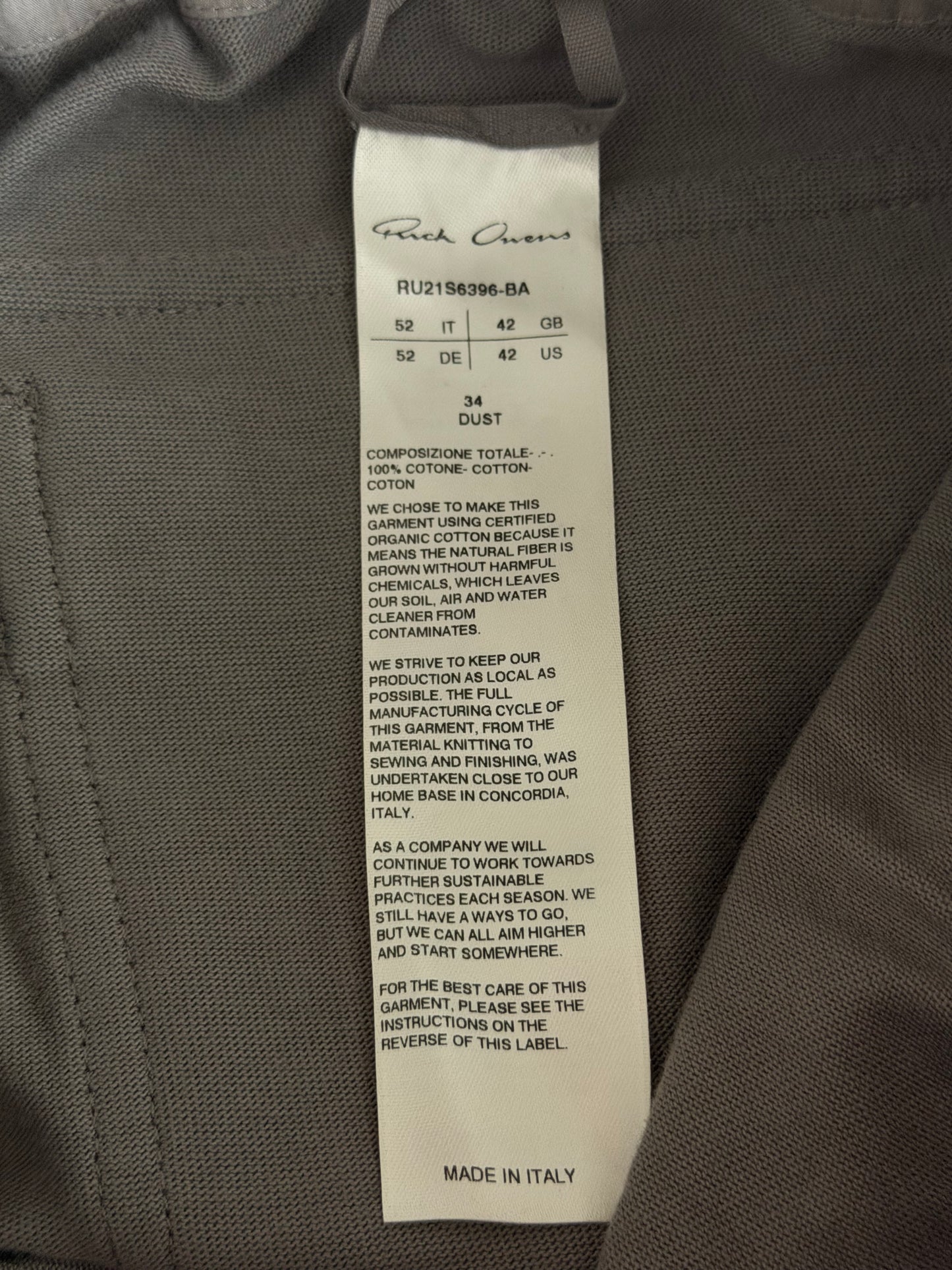Rick Owens Dust Mastodon Pants