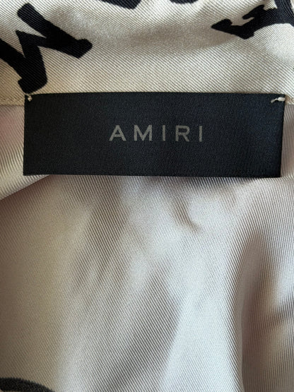 Amiri White & Black Ouija Graphic Silk Button Up Shirt