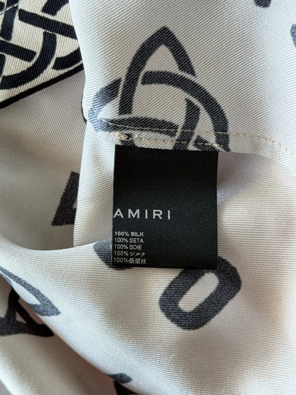 Amiri White & Black Ouija Graphic Silk Button Up Shirt