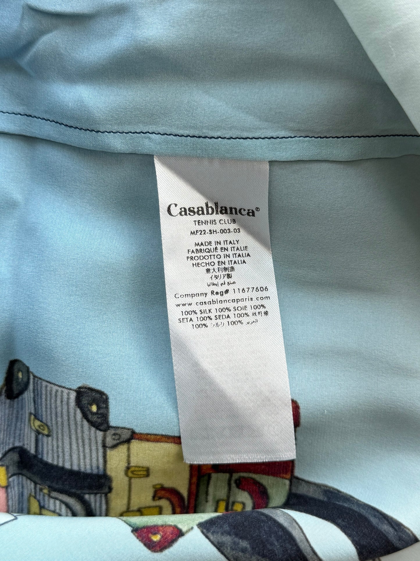 Casablance Blue Archway Place Vendome Graphic Button Up Shirt