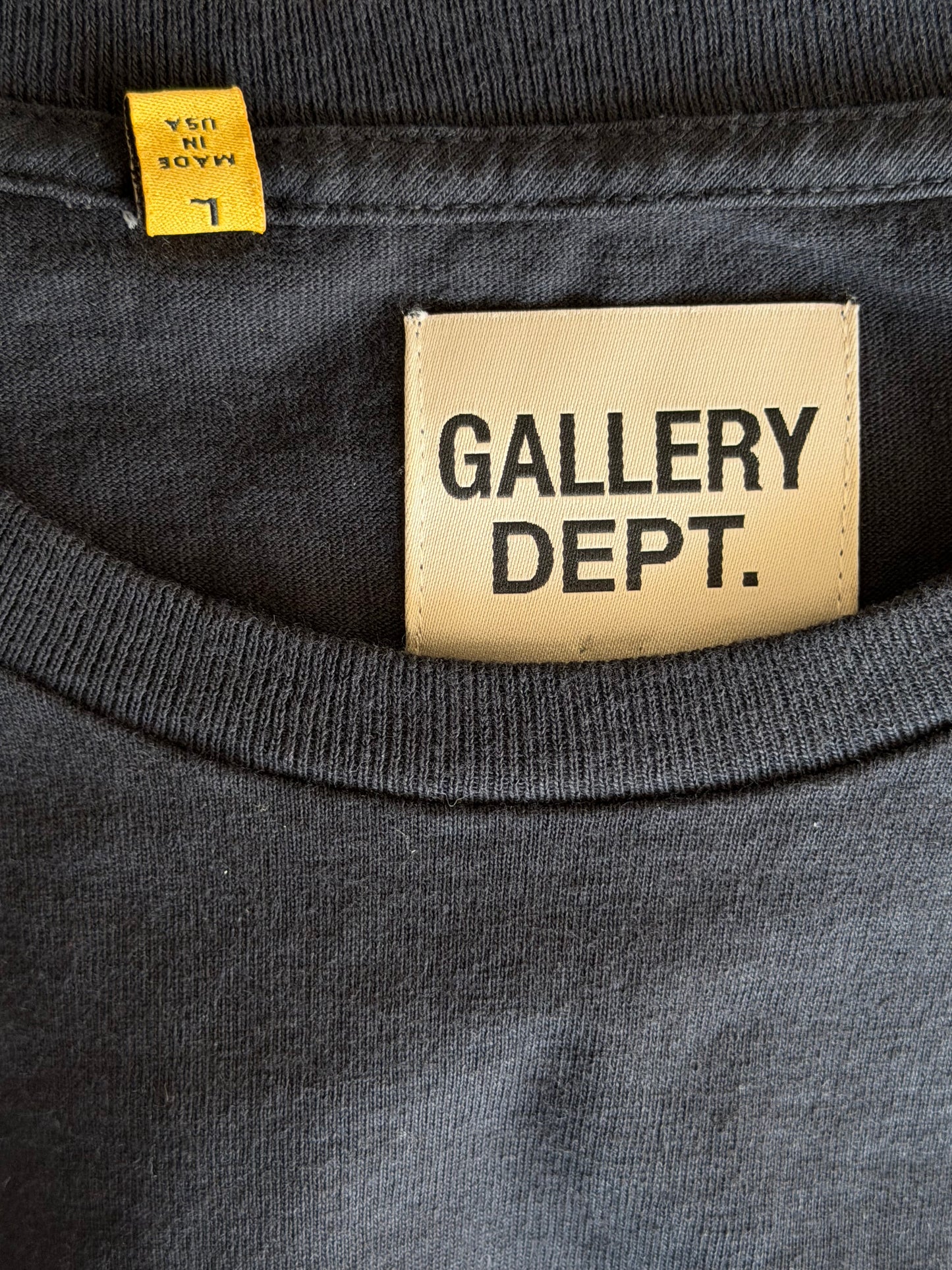 Gallery Dept Black & Yellow French Logo T-Shirt