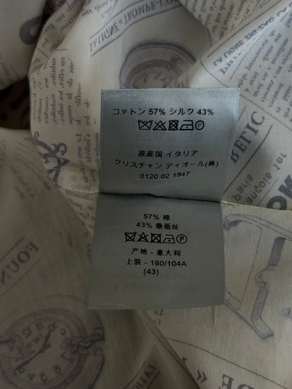 Dior White & Pink Daniel Arsham Newspaper Button Up Shirt