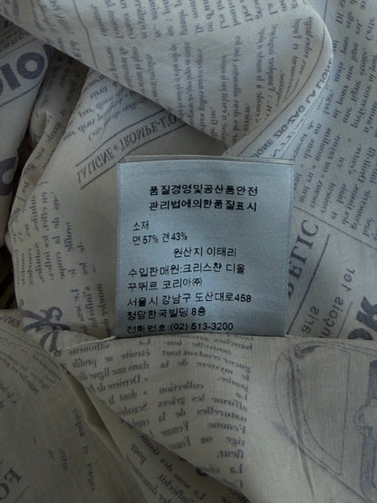 Dior White & Pink Daniel Arsham Newspaper Button Up Shirt