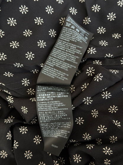 Saint Laurent Black & White Flower Silk Button Up Shirt