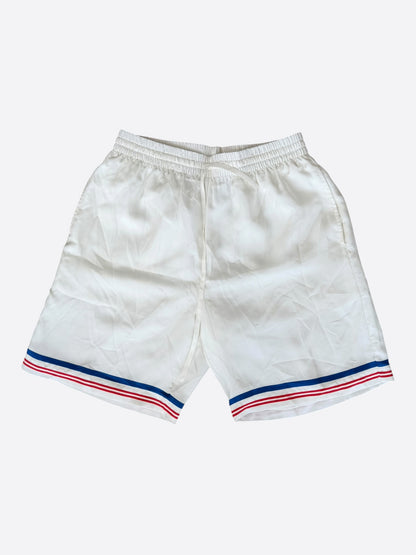 Casablanca White, Blue & Red Par Avion Silk Shorts