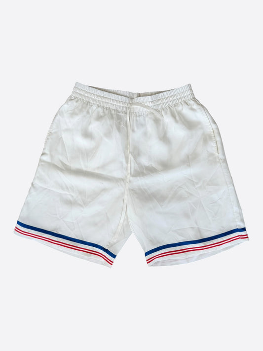 Casablance White, Blue & Red Par Avion Silk Shorts