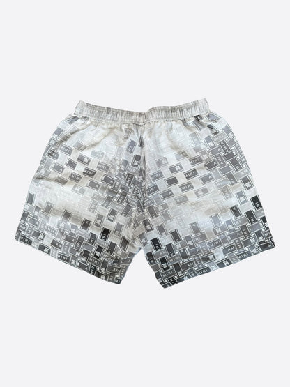 Amiri Grey & White Gradient Tape Logo Silk Shorts
