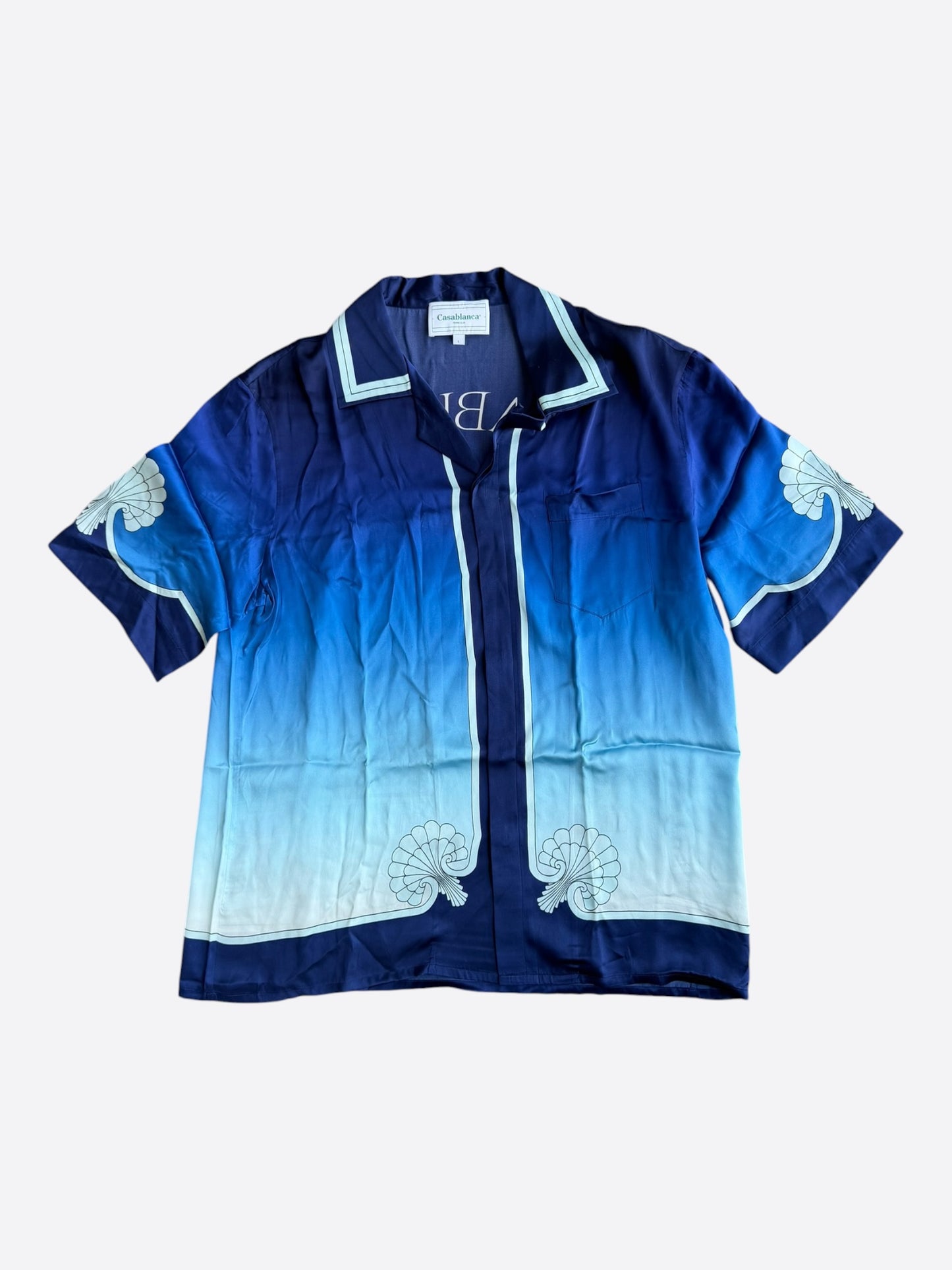 Casablance Blue Archway Place Vendome Graphic Button Up Shirt