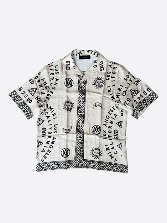 Amiri White & Black Ouija Graphic Button Up Shirt