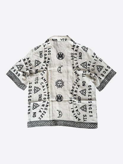 Amiri White & Black Ouija Graphic Silk Button Up Shirt