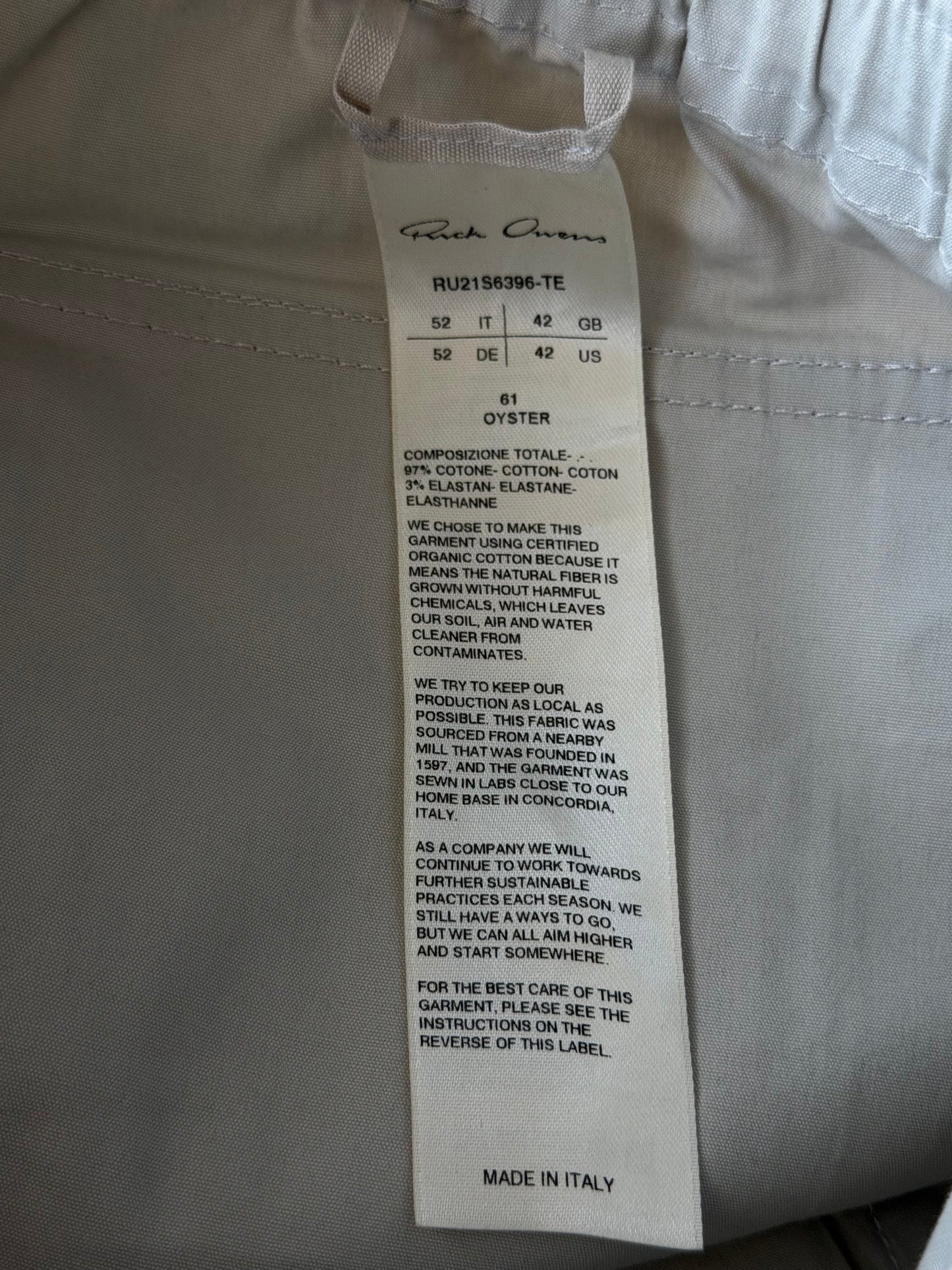 Rick Owens Off White Mastodon Pants