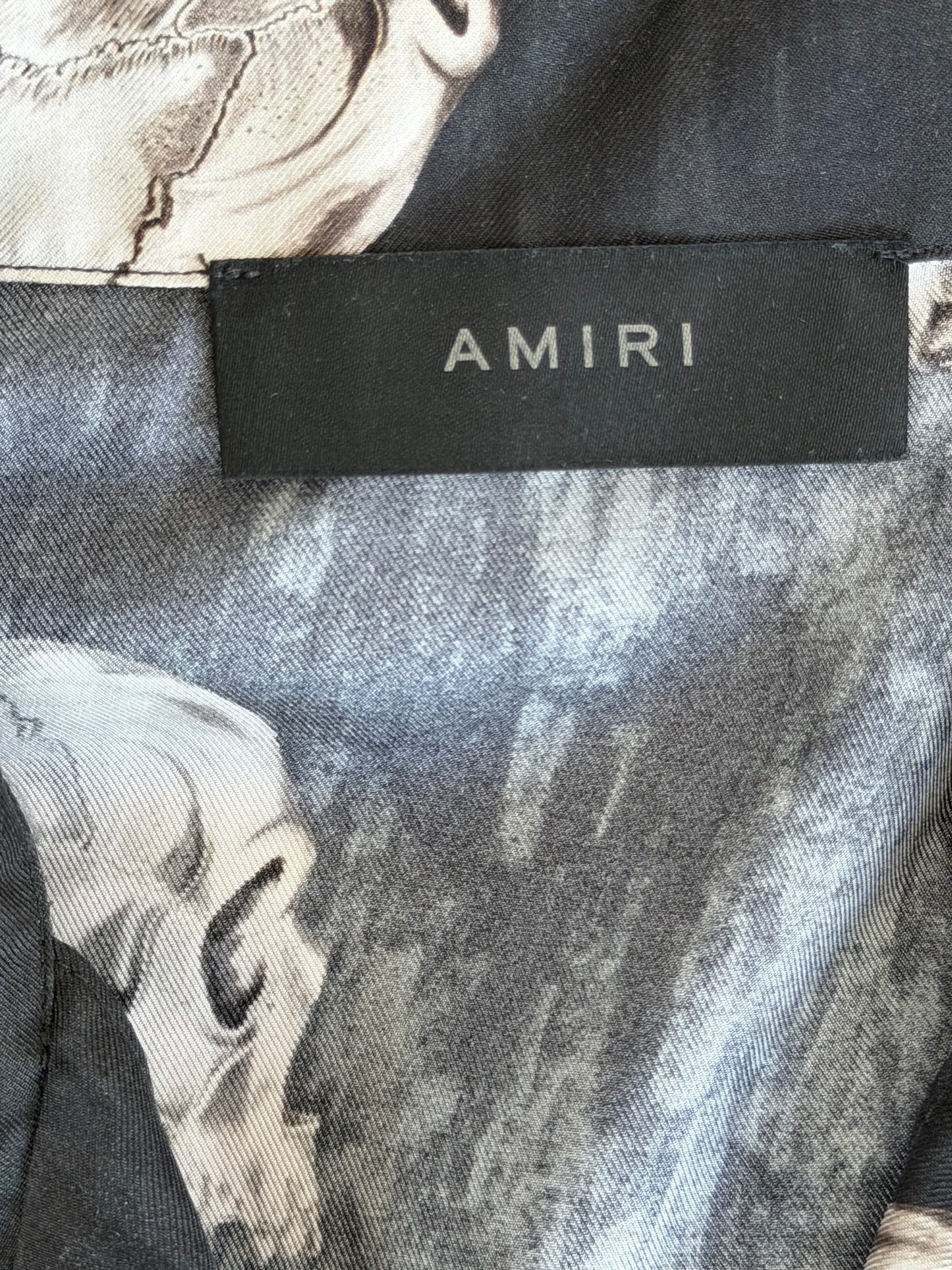 Amiri Black Skulls Silk Button Up Shirt