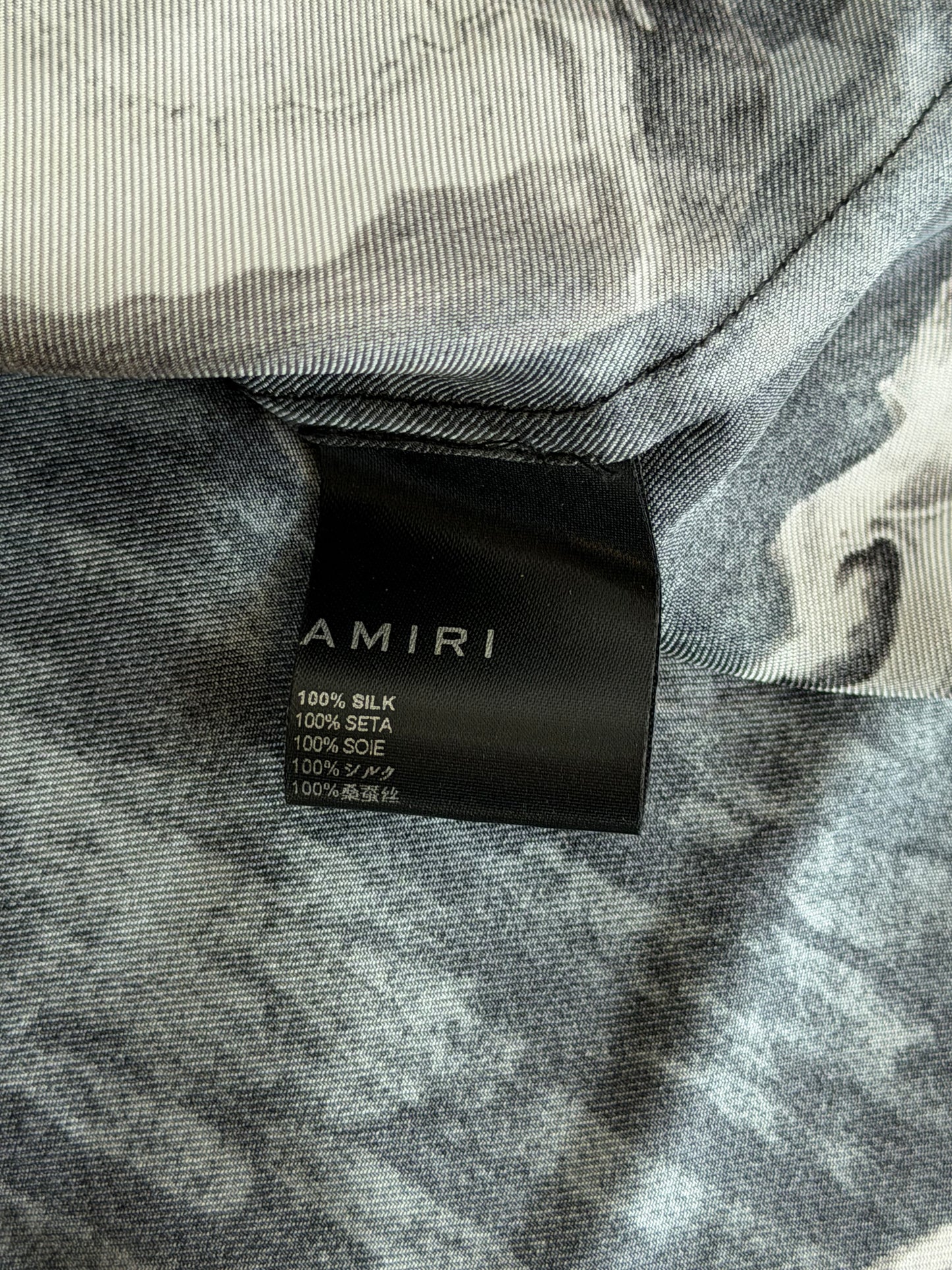 Amiri Black Skulls Silk Button Up Shirt