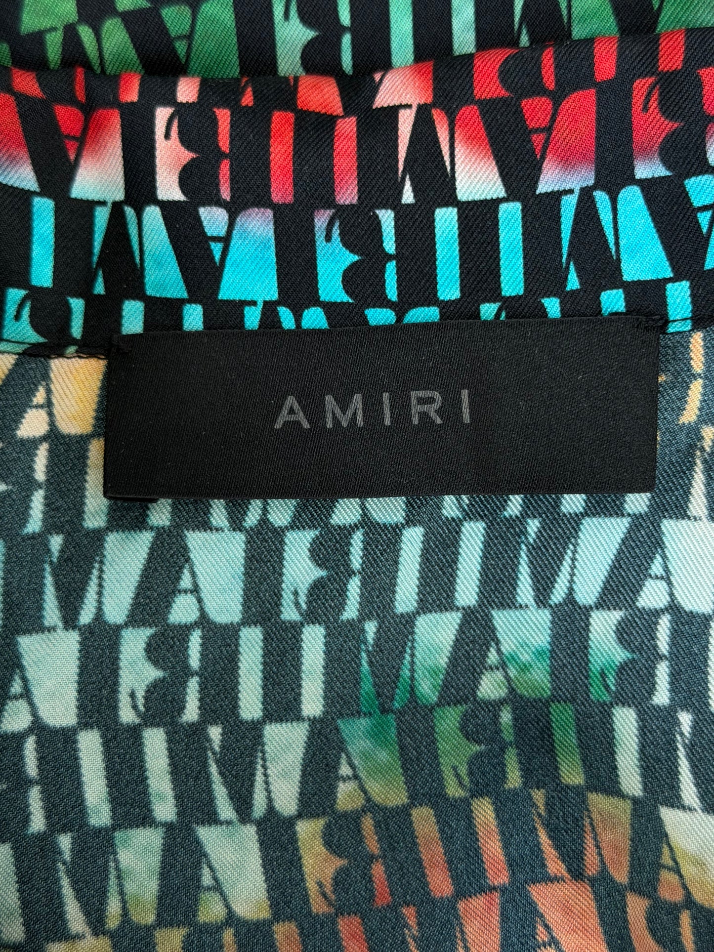 Amiri Multicolor Logo Silk Button Up Shirt