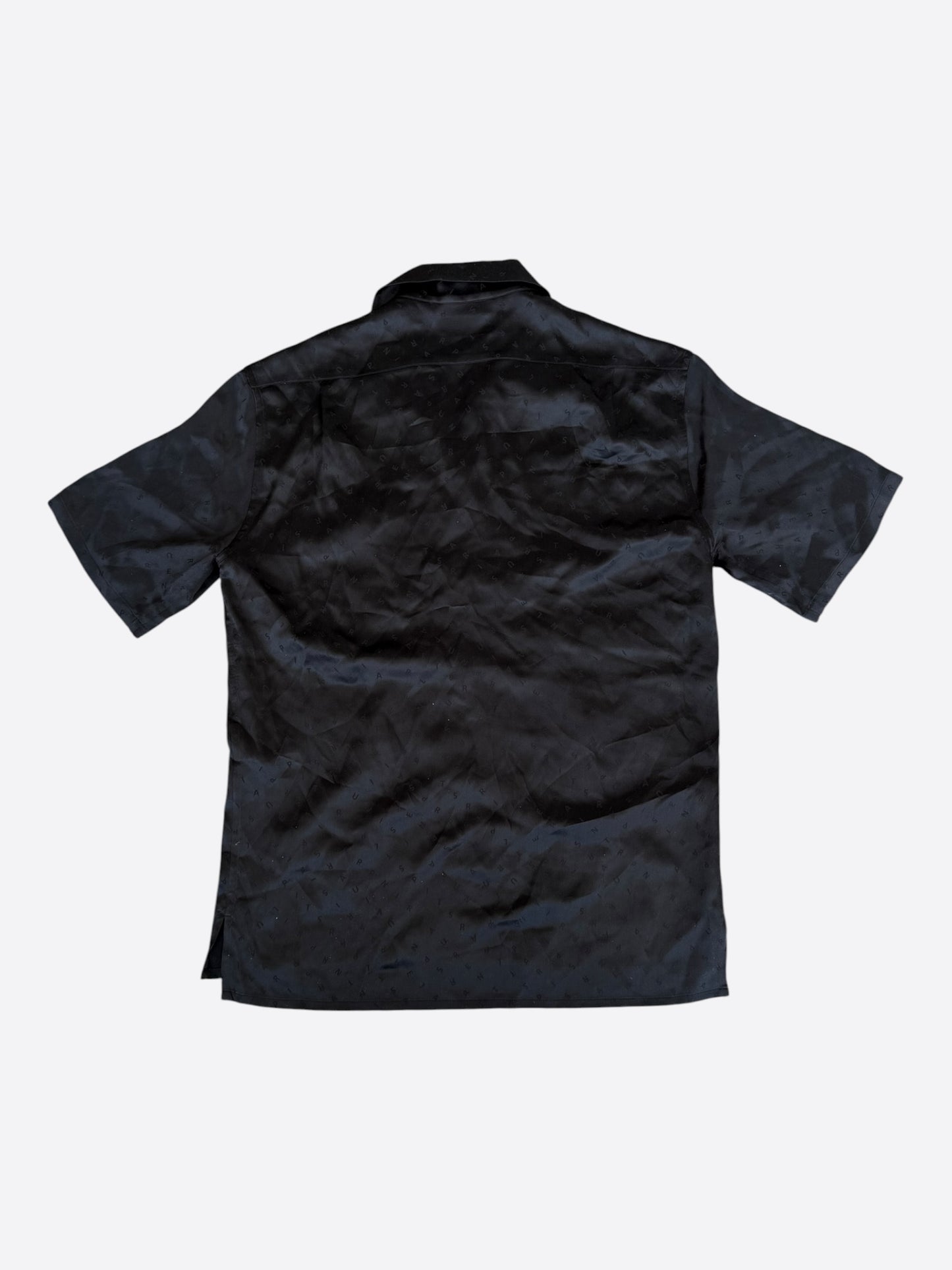 Saint Laurent Black Letters Silk Button Up Shirt