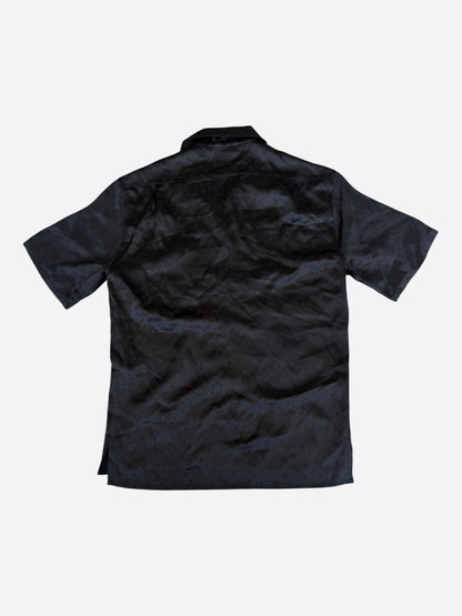Saint Laurent Black Letters Silk Button Up Shirt