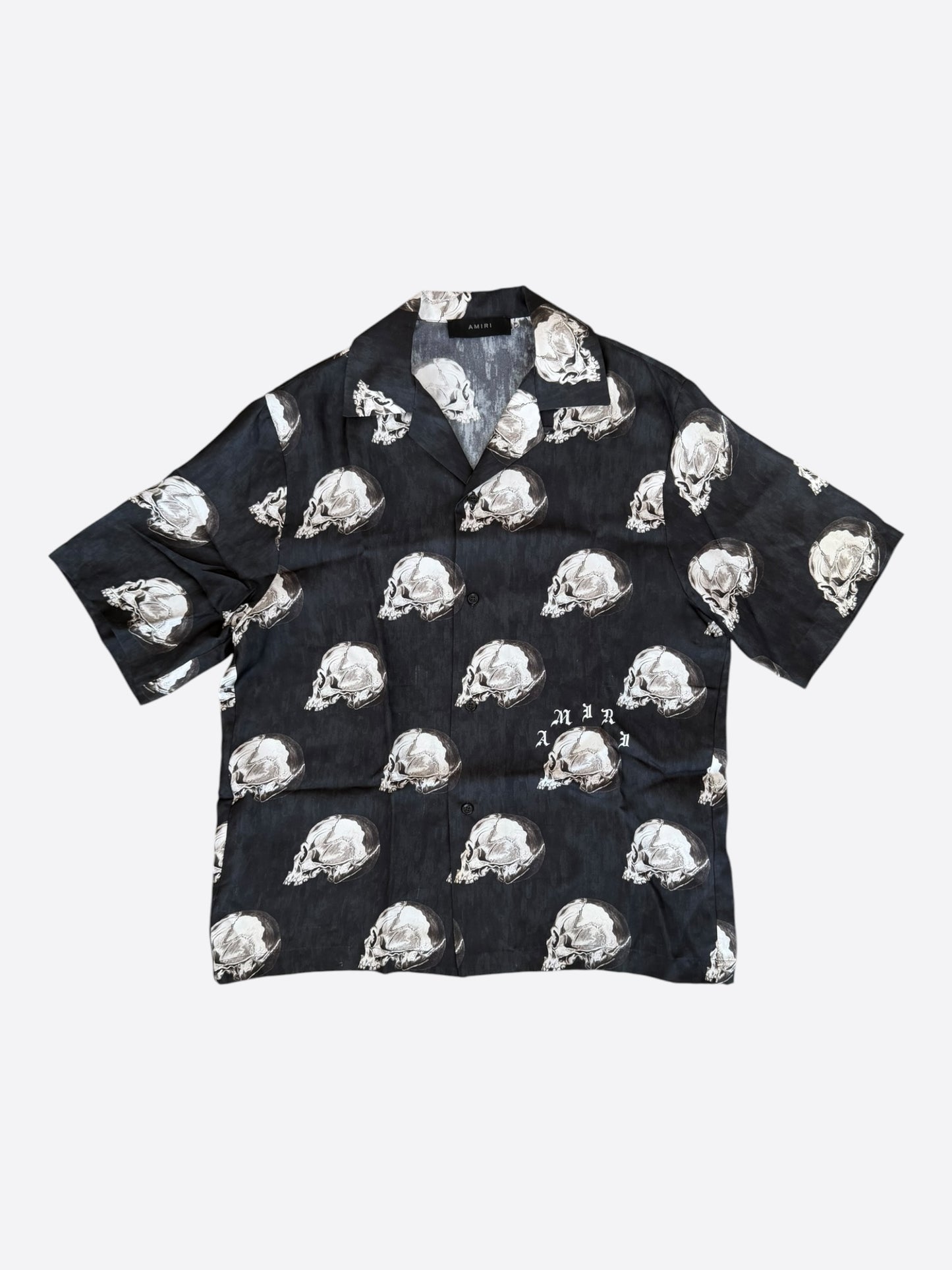 Amiri Black Skulls Silk Button Up Shirt