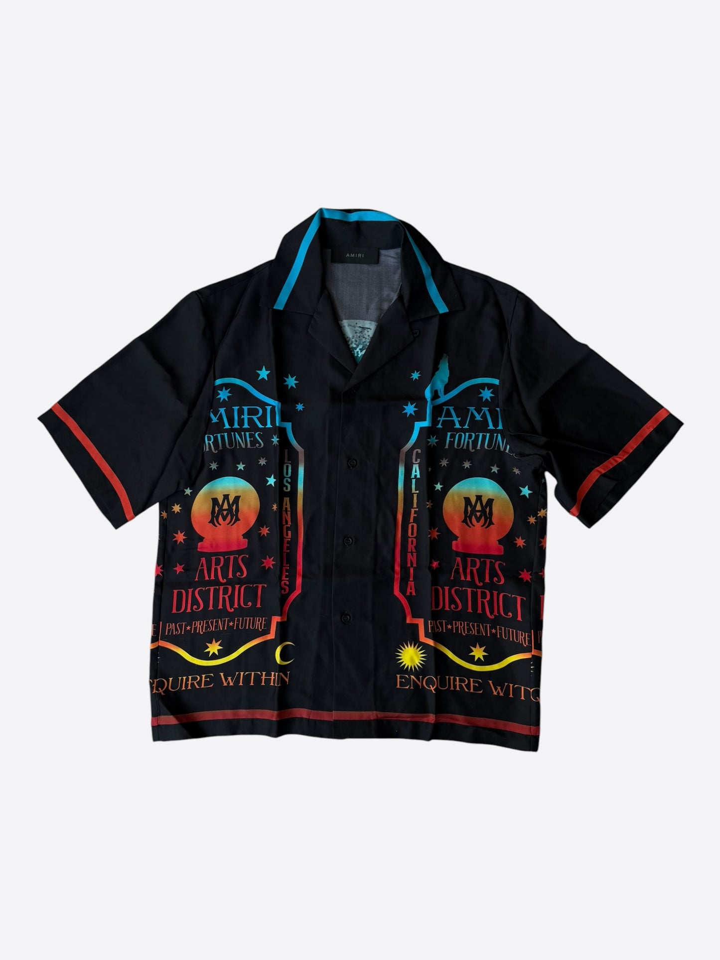 Amiri Black & Multicolor Fortune Logo Silk Button up Shirt