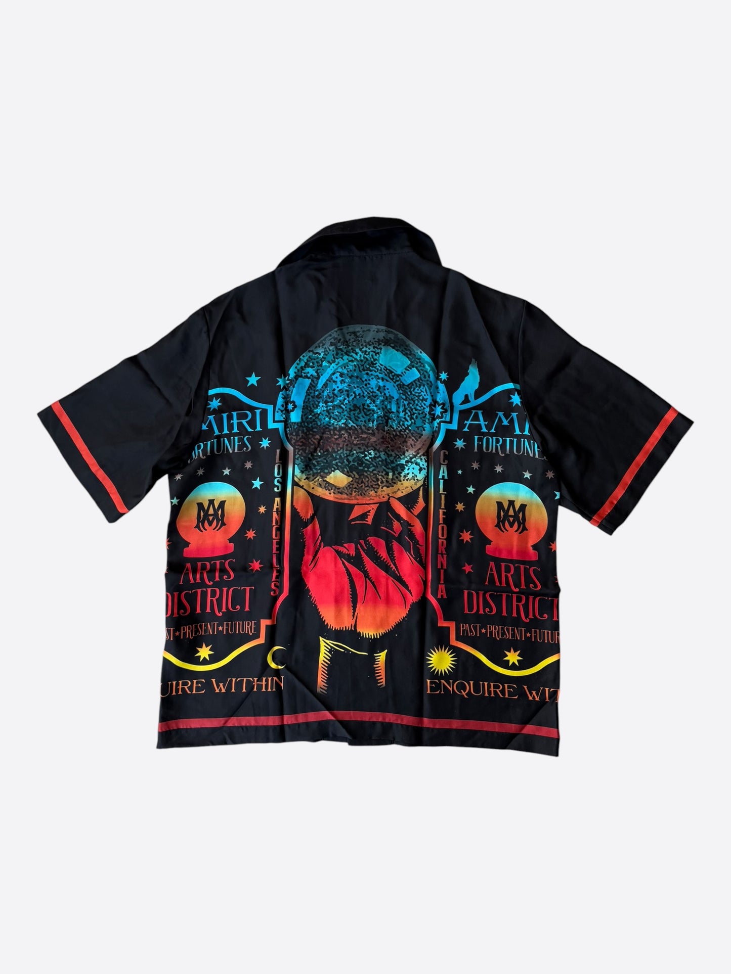 Amiri Black & Multicolor Fortune Logo Silk Button up Shirt