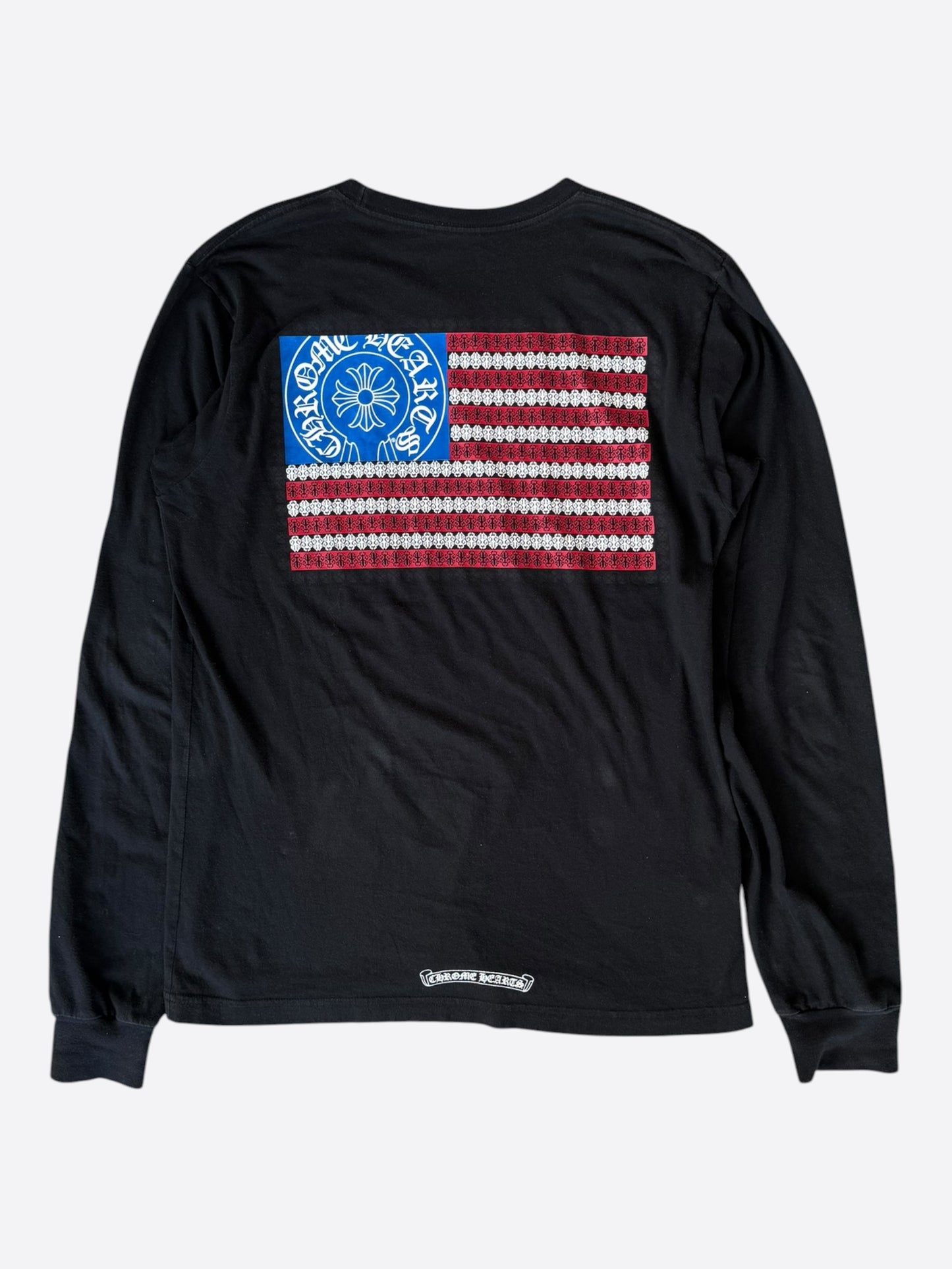 Chrome Hearts Black USA Flag Longsleeve T-Shirt