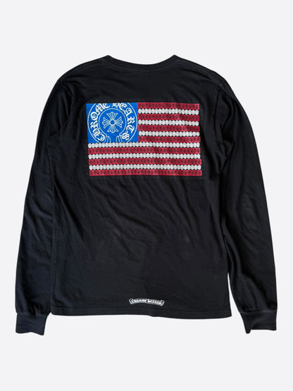 Chrome Hearts Black USA Flag Longsleeve T-Shirt