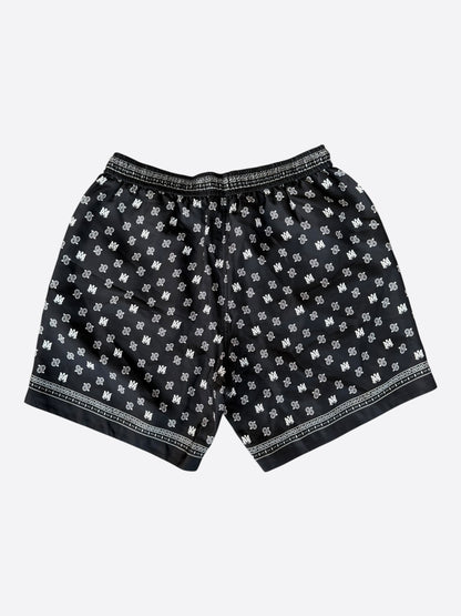 Amiri Black Paisley MA Logo Silk Shorts