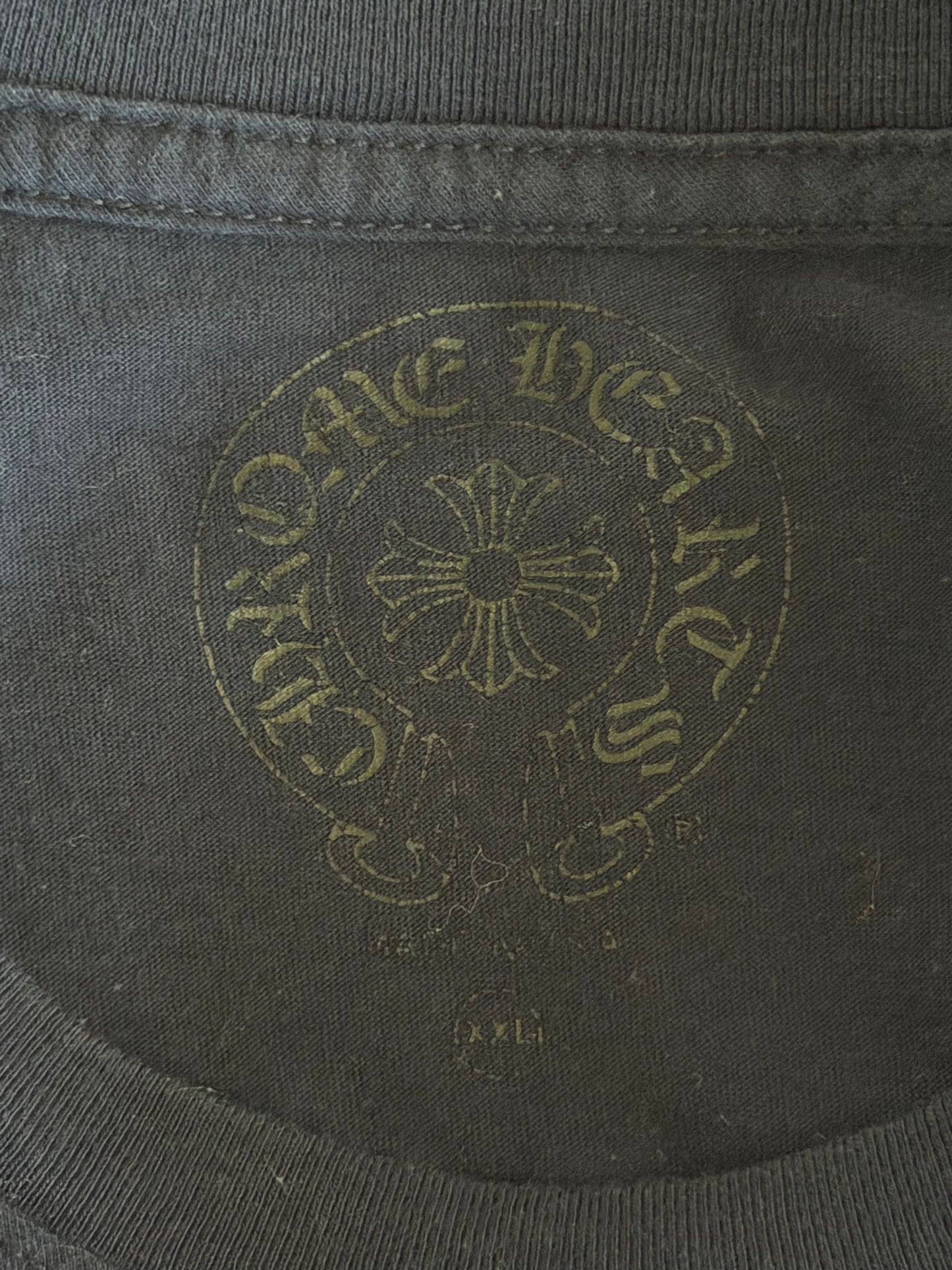 Chrome Hearts Navy & Yellow Dagger Logo Longsleeve T-Shirt