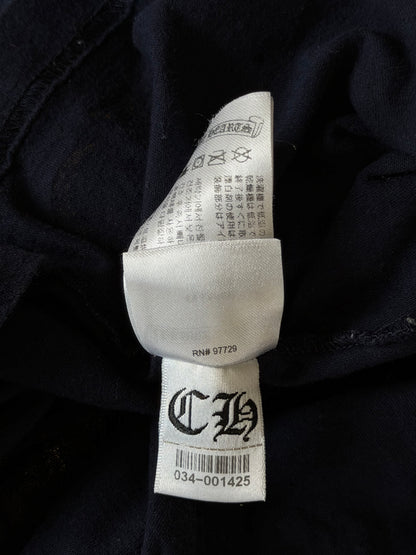 Chrome Hearts Navy & Yellow Dagger Logo Longsleeve T-Shirt