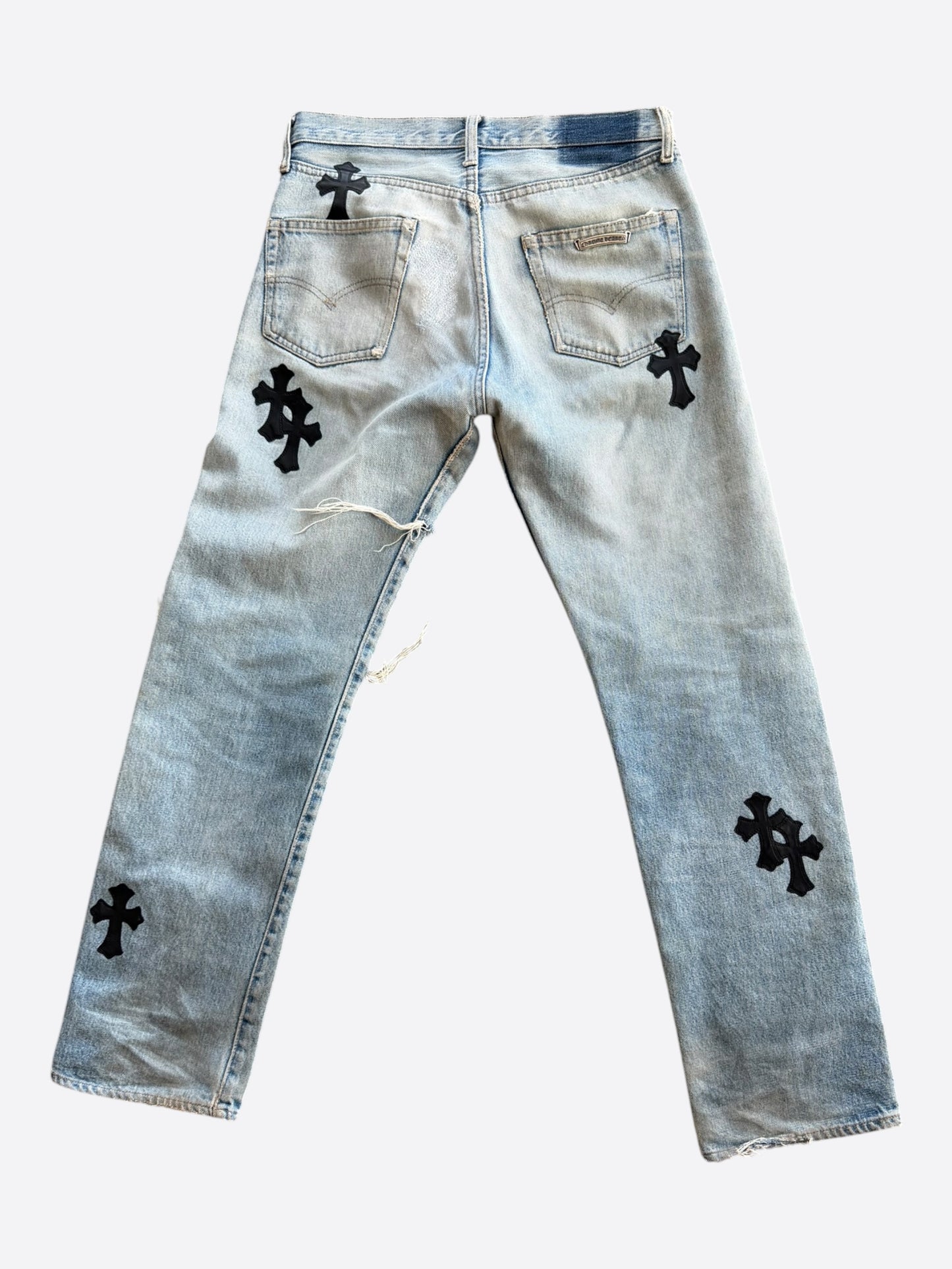 Chrome Hearts Levis Blue & Black Cross Patch Jeans
