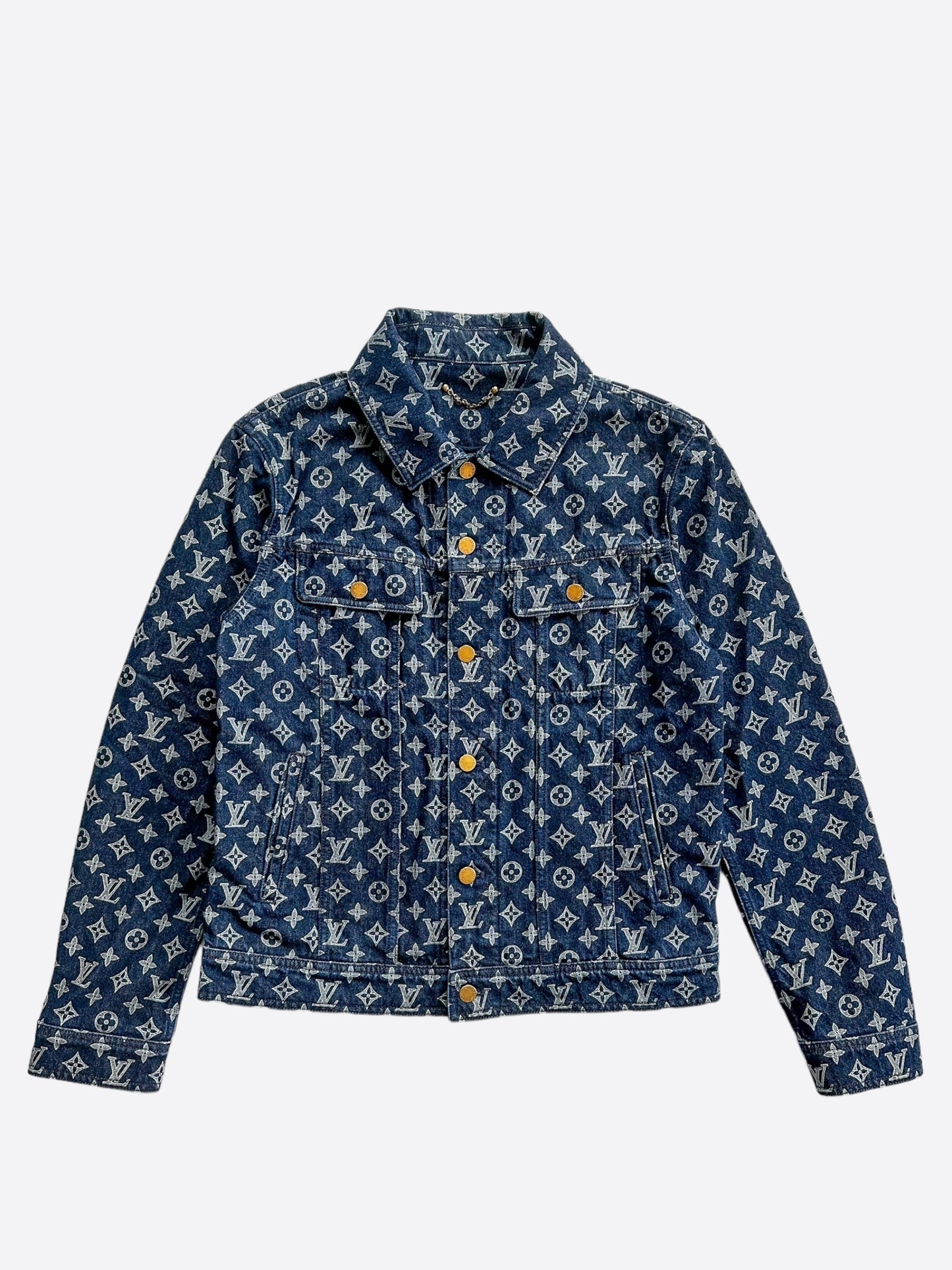 Louis Vuitton Navy & White Monogram Denim Jacket