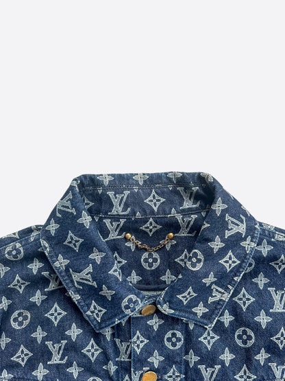 Louis Vuitton Navy & White Monogram Denim Jacket