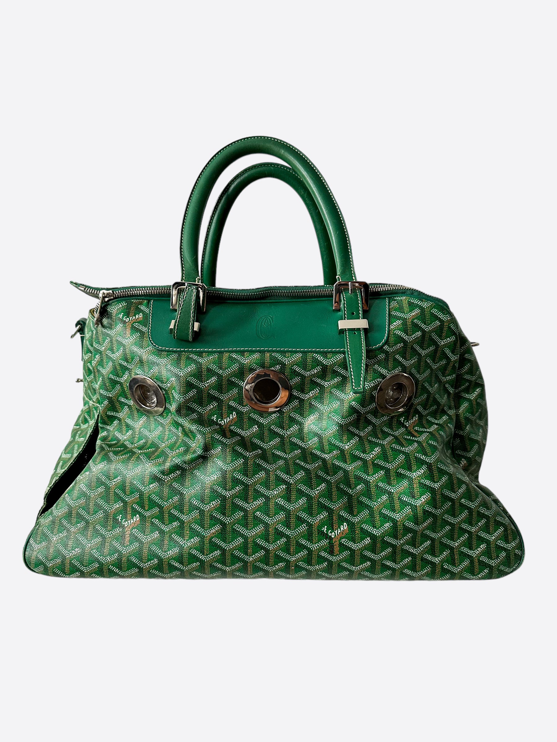 Attributed to GOYARD. Dog carrier bag in soft woven can…