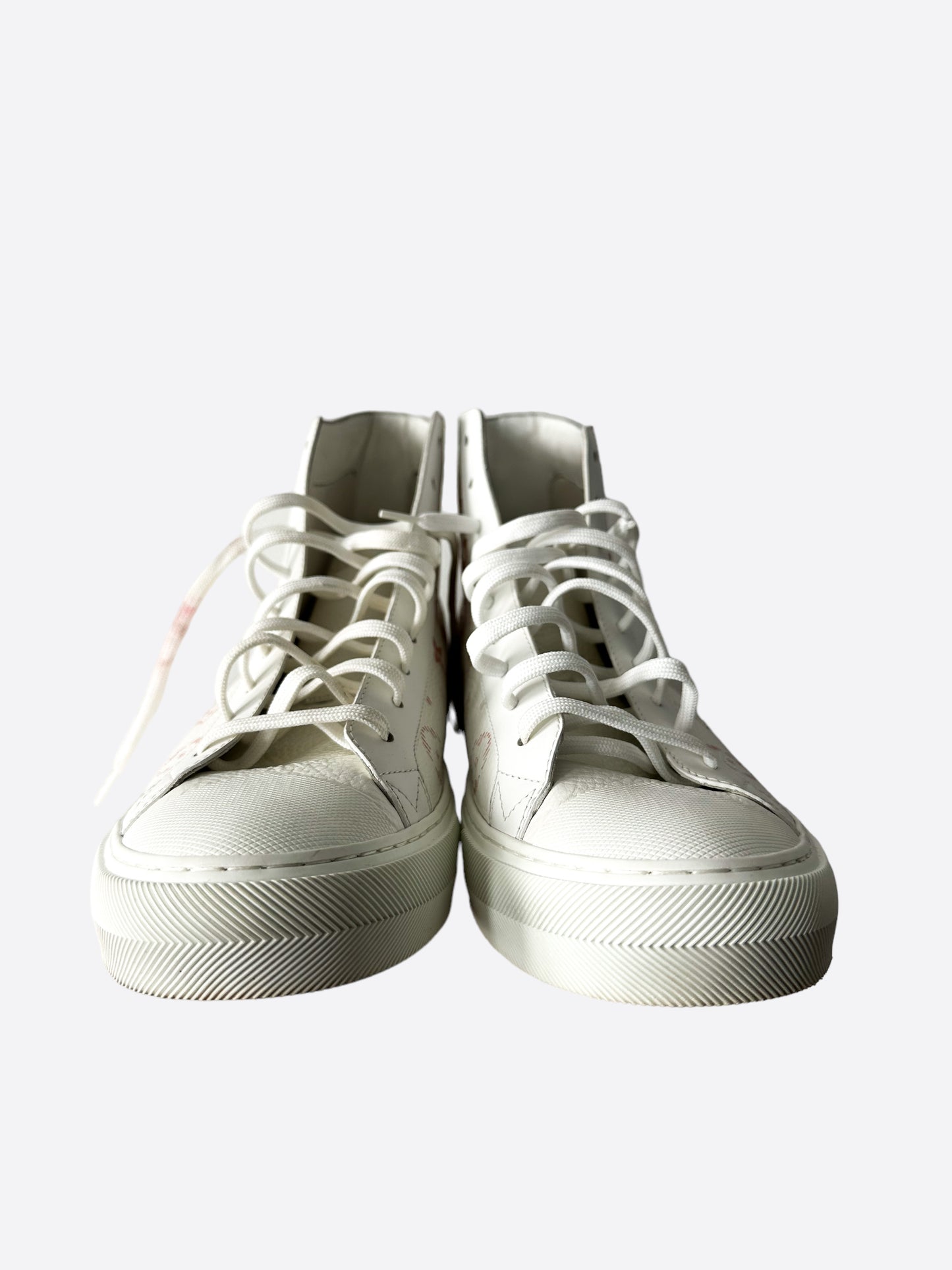 Louis Vuitton White & Red Gradient Tattoo High Top Sneakers – Savonches