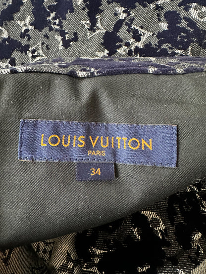 Louis Vuitton Navy Distressed Monogram Jeans