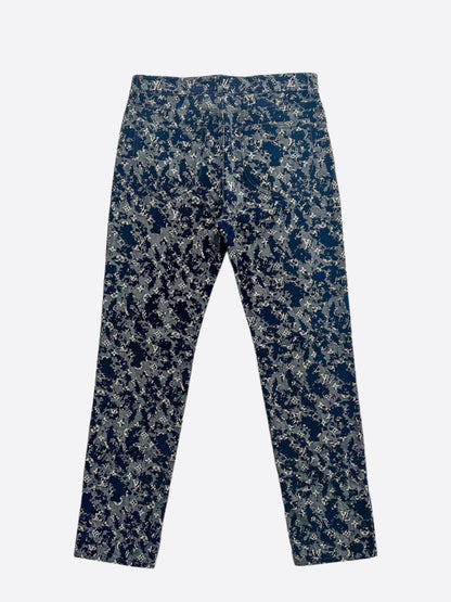 Louis Vuitton Navy Distressed Monogram Jeans