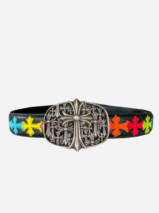 Chrome Hearts Black Multicolor Cross Patch Cemetery Belt